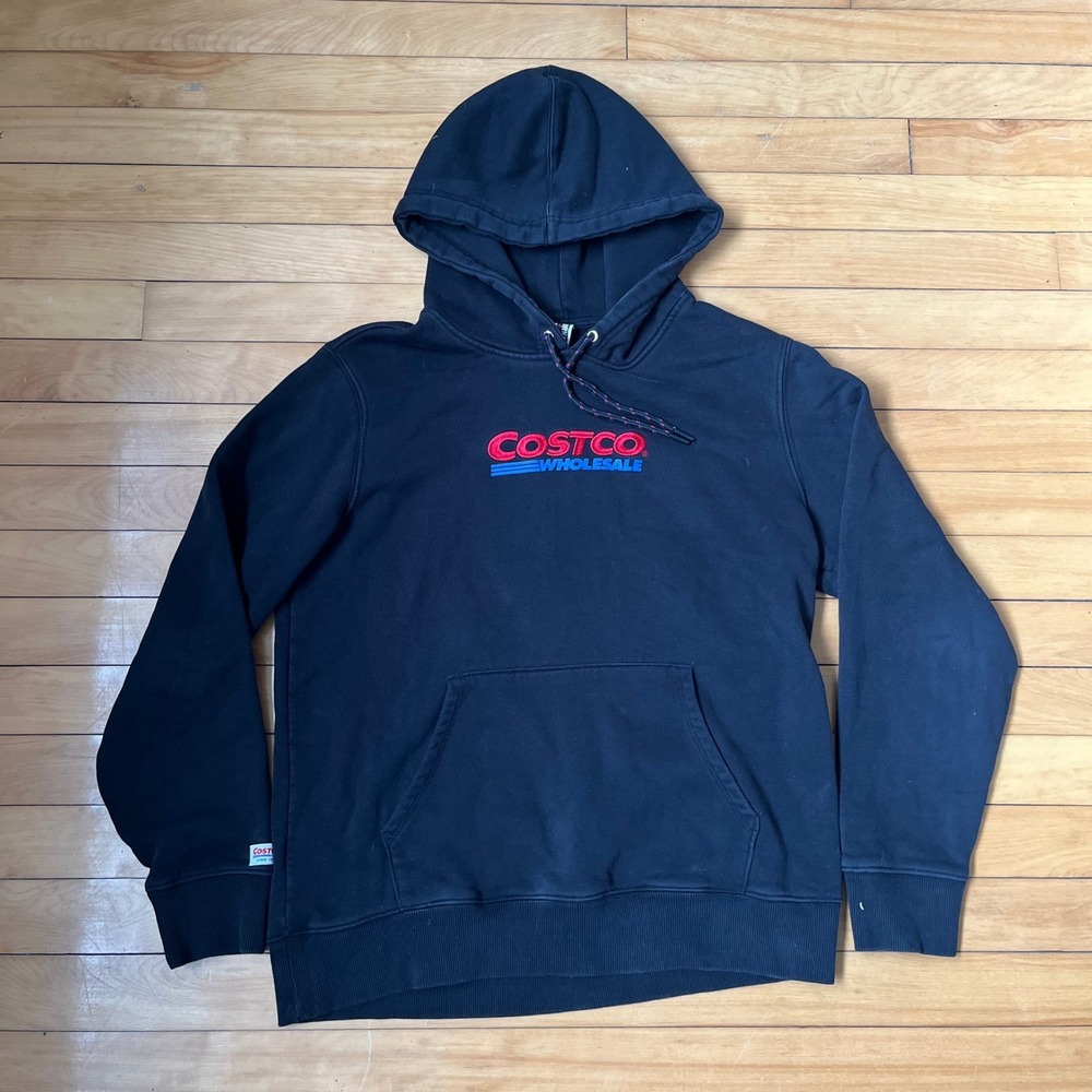 Kirkland Signature Costco Wholesale Logo Hoodie Black Mens Small Womens Medium